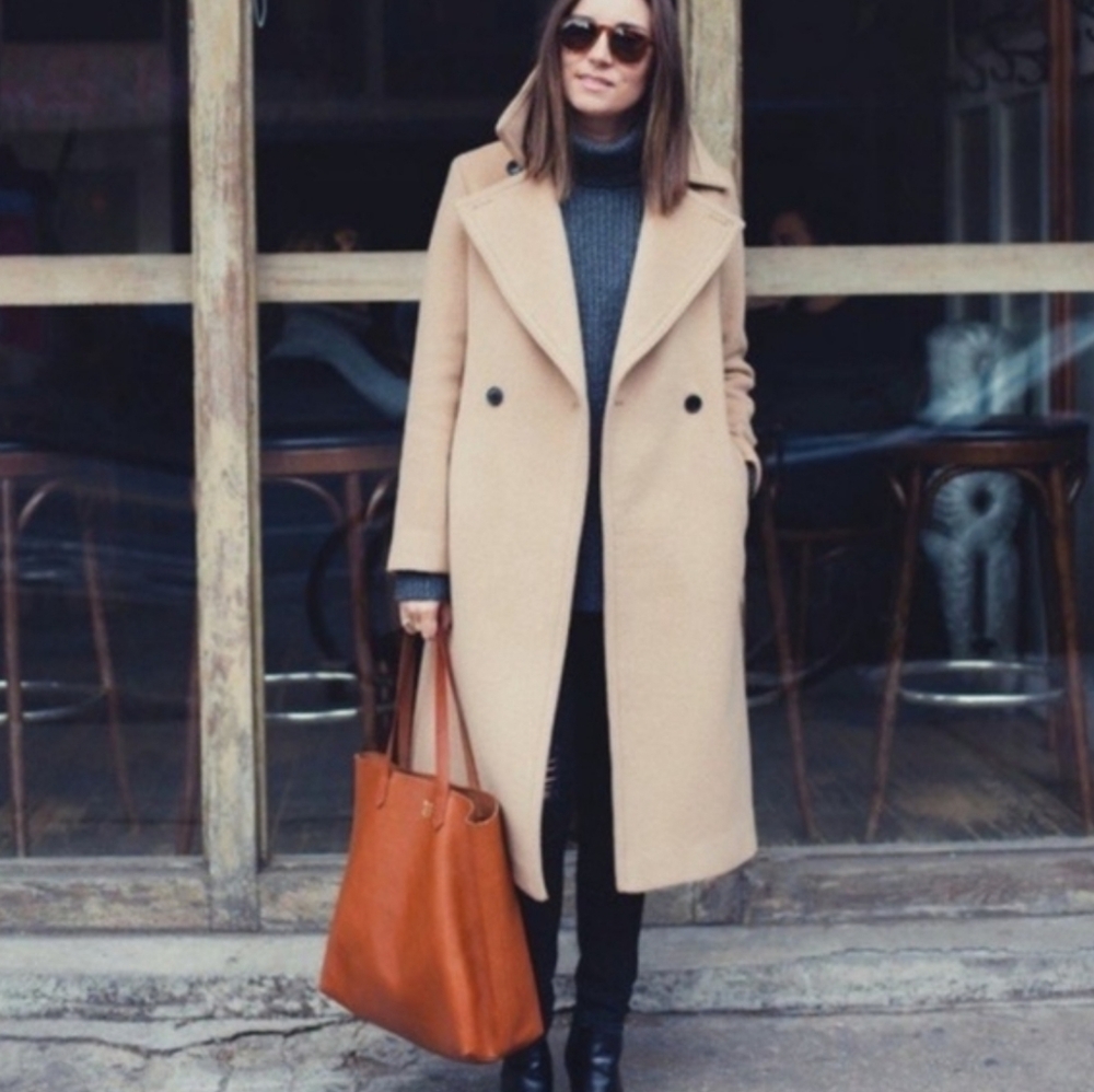 Club Monaco Tan Double-Breasted Coat